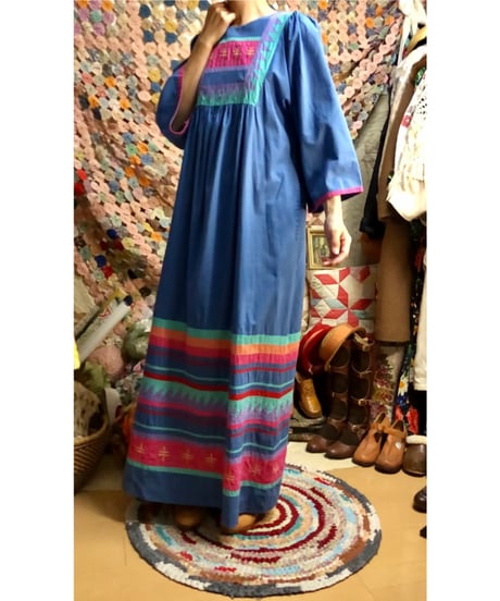 70s patchwork cotton dress