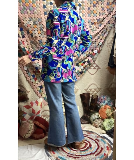 60-70's psychedelic shirt jacket