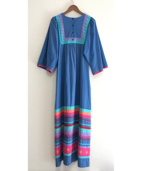 70s patchwork cotton dress