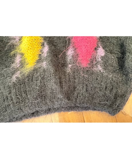 70s diamond motif mohair knit