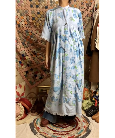 70s butterfly pile dress