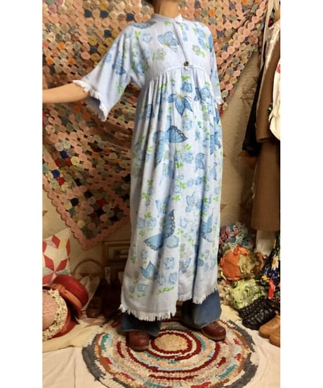 70s butterfly pile dress