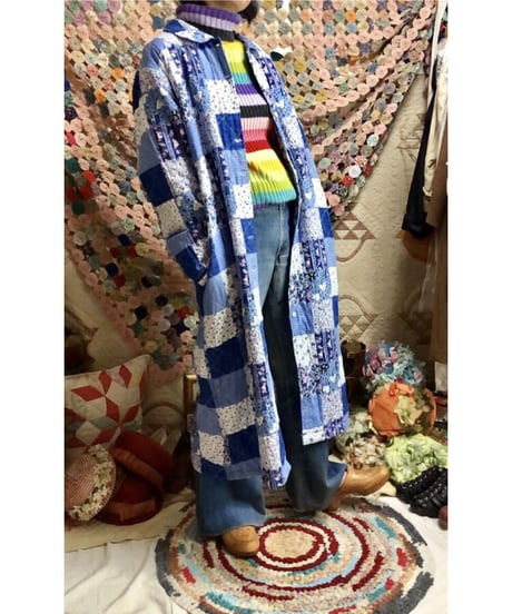 patchwork print quilting coat