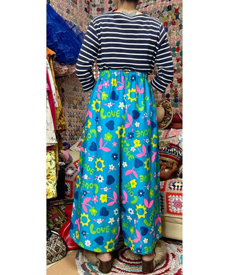 love and flower super wide leg pants（60-70s fabric）