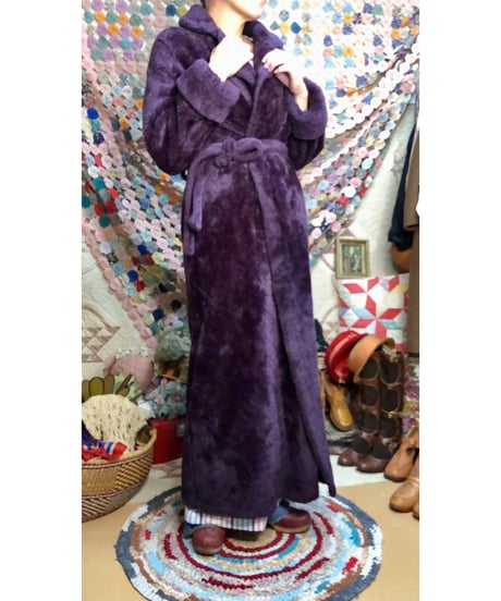 70s fleece eco fur robe
