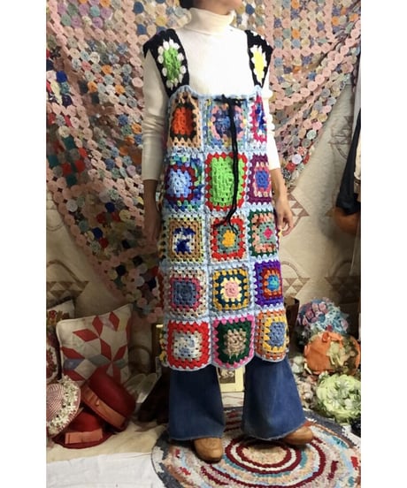 granny square one-piece blue