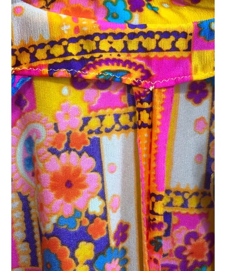 70s  psychedelic flower dress