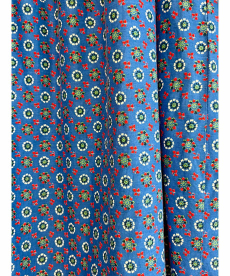 70s botanical print cotton dress