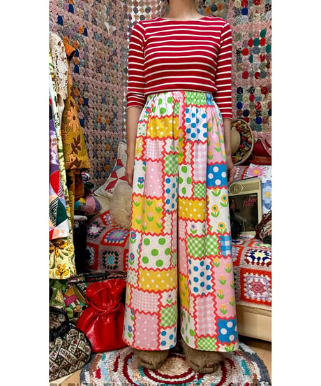 super wide leg pants（70s fabric）