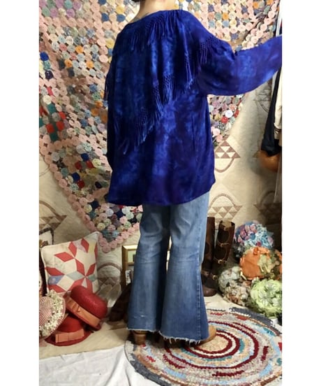 fringe tie-dye rayon tops