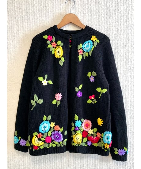 60s embroidered cardigan