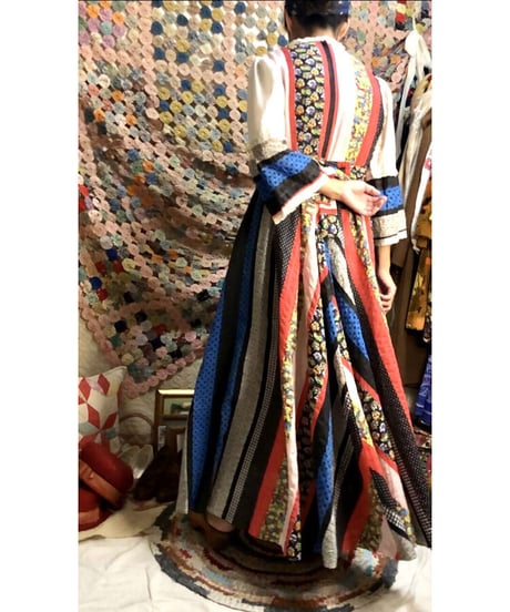 70's patchwork print one-piece