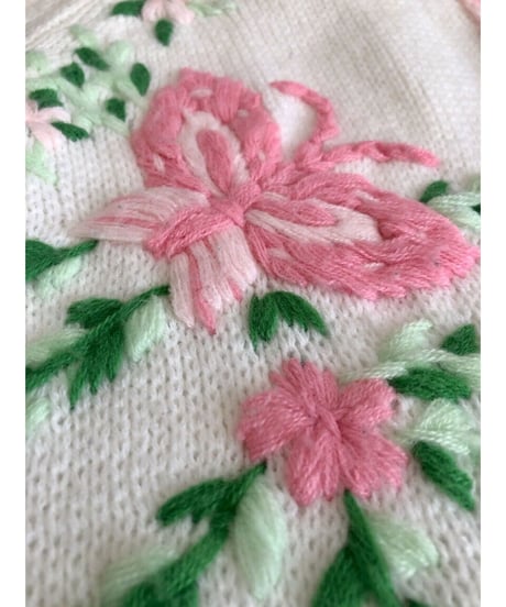 1960's embroidered butterfly cardigan
