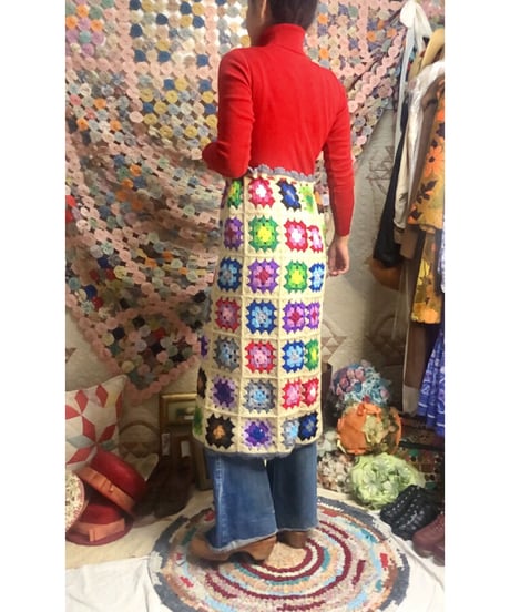 granny square skirt  beige