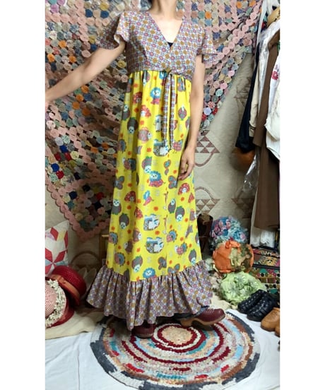 60's funny print summer dress