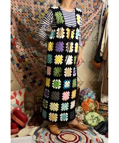granny square one-piece black