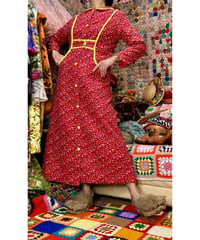 70s flower quilted robe