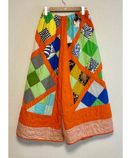 70s patchwork quilt wide leg pants