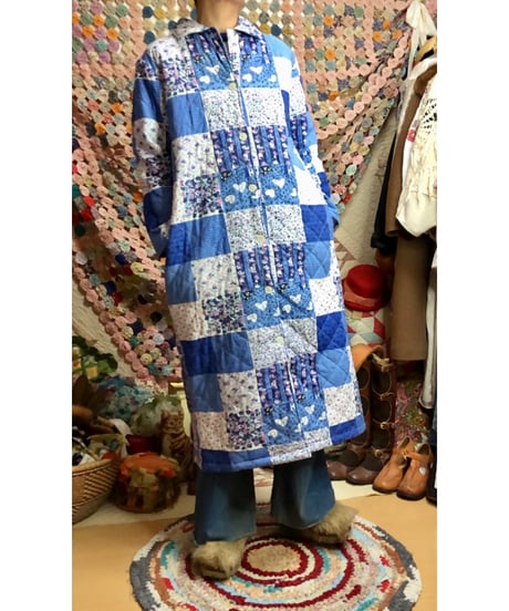 patchwork print quilting coat