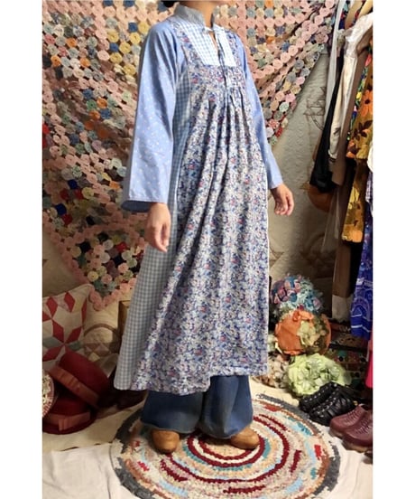 flower plaid dress
