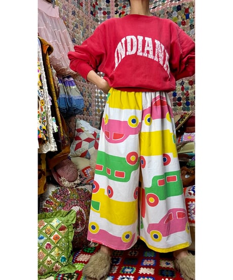 marimekko bo-boo super wide leg pants（70s fabric）