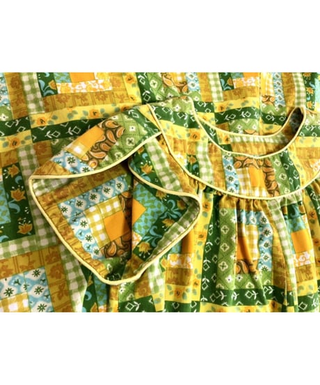 70's patchwork print dress