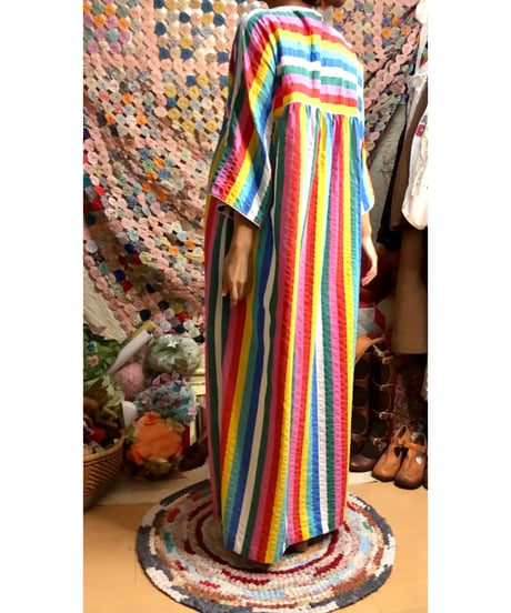 70s mulch stripe easy dress