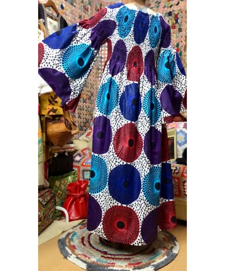 flare sleeve batik dress