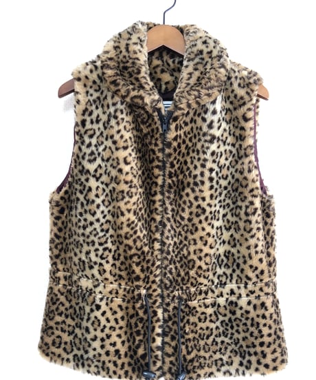 80s faux fur leopard vest