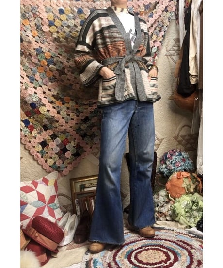 1970's mix color cardigan