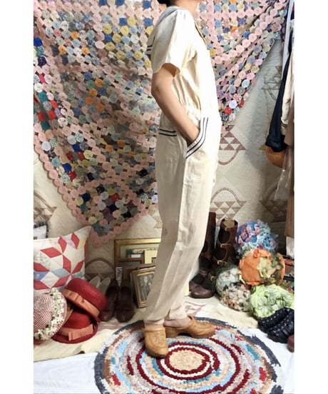 80's sailor collar jump suit