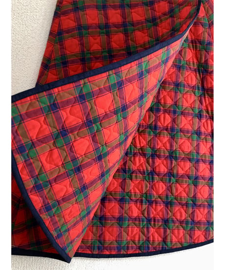 60s quilting plaid wrap skirt