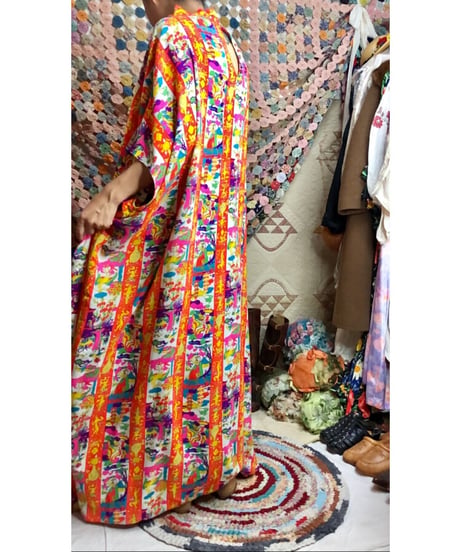 60s oriental print dress