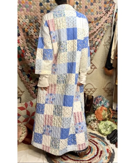 patchwork print quilting coat
