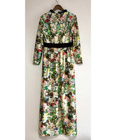 60-70s floral oriental dress