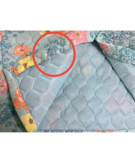 60-70's flower quilting robe