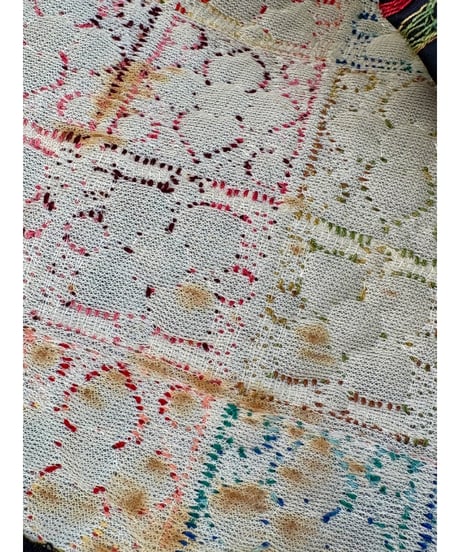 70s embroidered quilting skirt