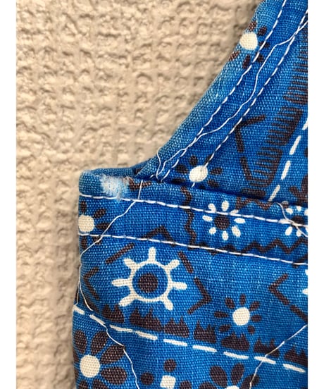 70s bandana print quilting salopette