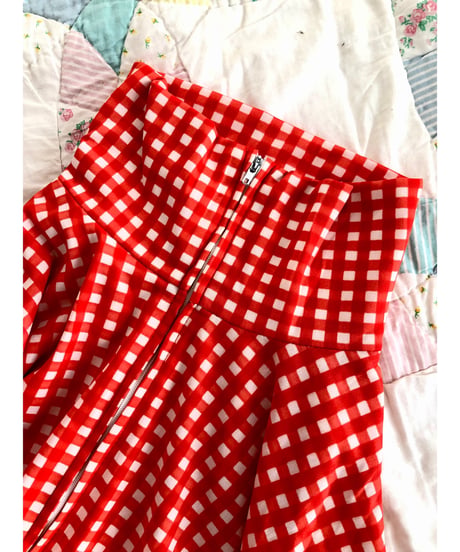 70s checkered polyester dress