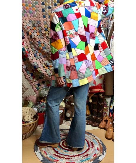 60-70s crazy quilt jacket