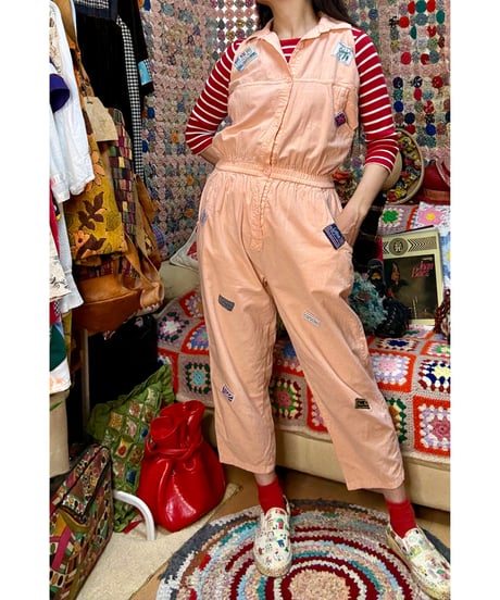 80s unique patch jump suits