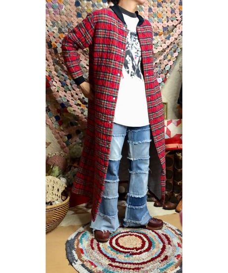 plaid quilting robe