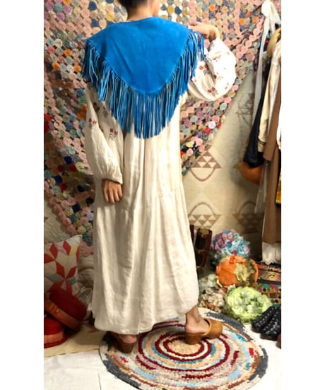 fringe suède collar