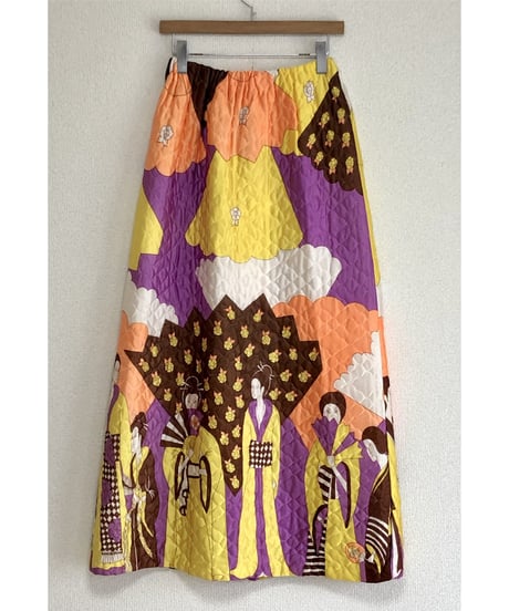 oriental print quilting skirt