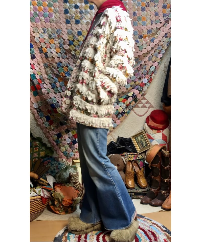 80s paula sweet フリンジ　カーディガン　ジャケット　ヴィンテージ paula sweet fringe jacket | Quilt