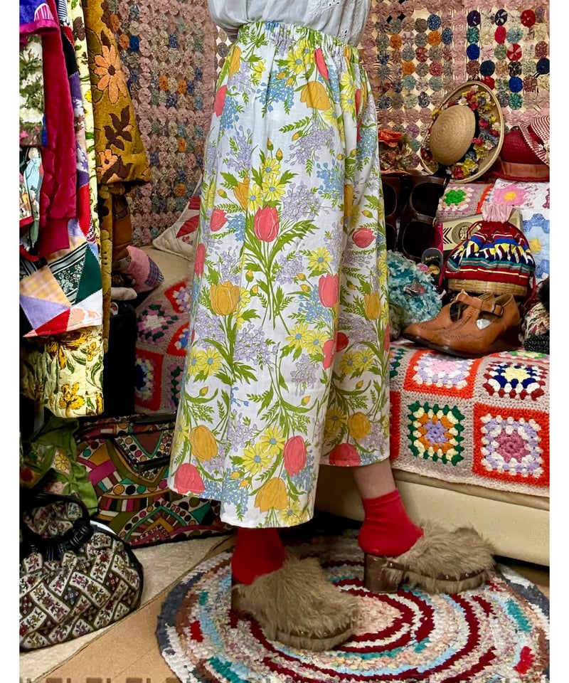 botanical wide leg pants（70s fabric）A | Quilt