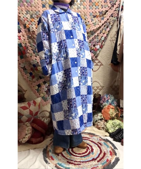 patchwork print quilting coat