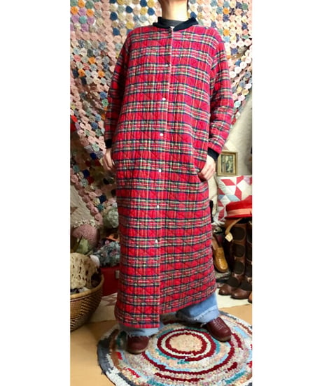 plaid quilting robe