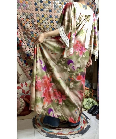 60-70's flower lace dress