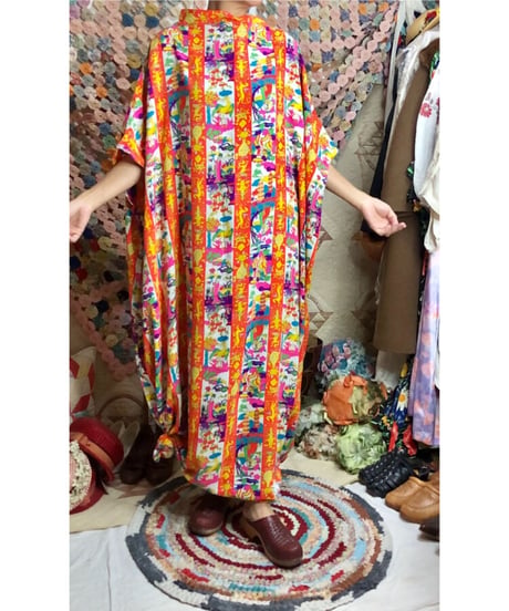60s oriental print dress